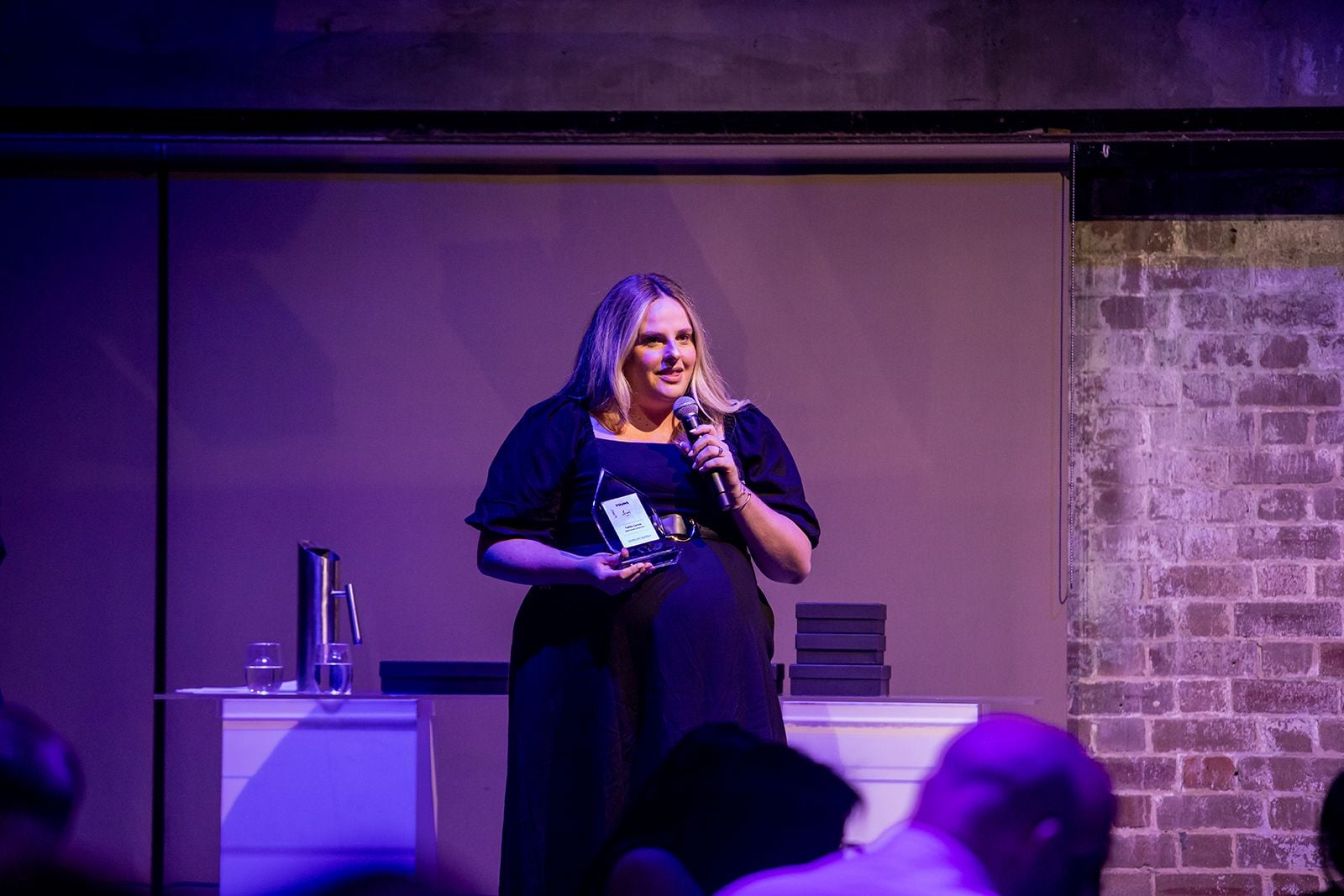 2025 Sydney Young Entrepreneur Awards Gala dinner Winners accepting trophies on stage at the 2025 Sydney Young Entrepreneur Awards